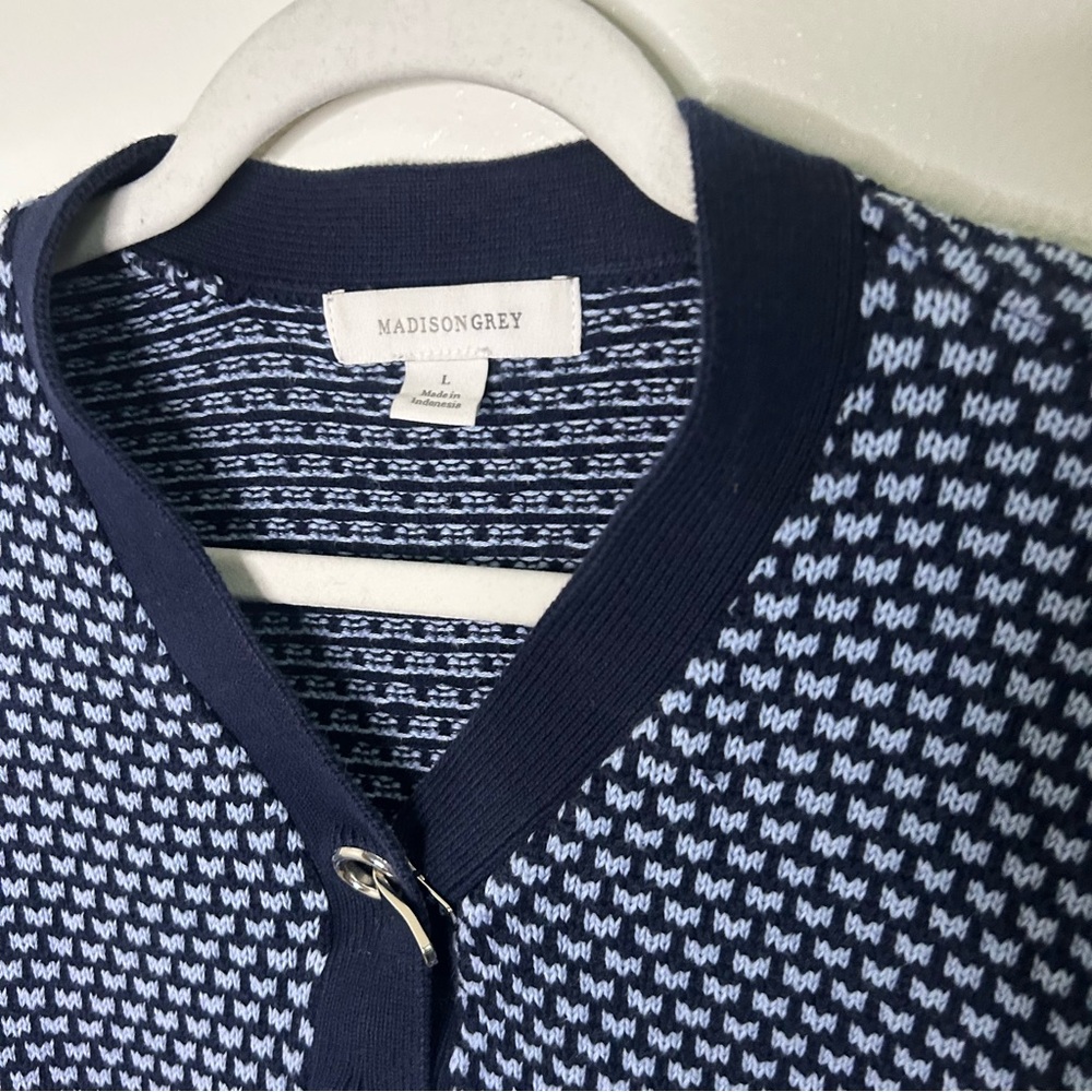 Madison grey blue patterned sweatshirt with button detail - Picture 3 of 5